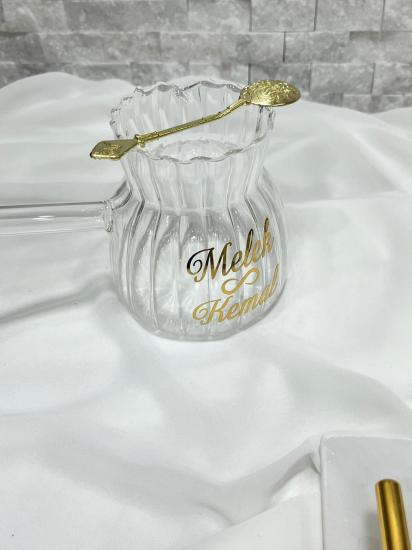 İsim Yazılı Cam Cezve – Özel Tasarım