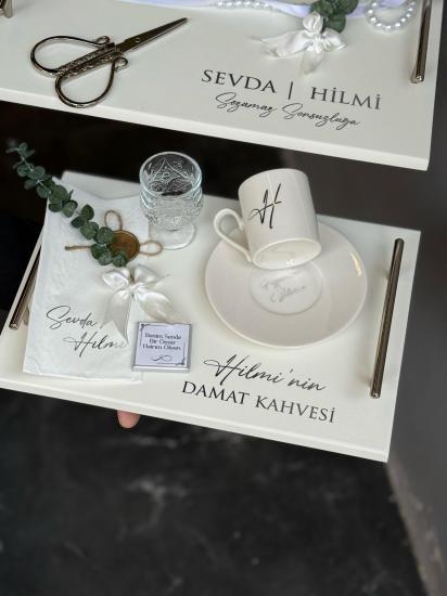 Mermer Tepsi & Damat Kahvesi Seti