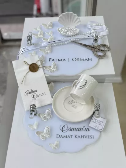 Kelebek Model Bulut Kesim Pleksi Tepsi Seti