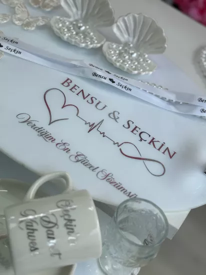 Kelebek Model Pleksi Söz ve Kahve Seti