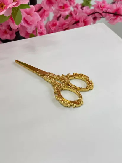 Nakışlı Gold Renk Söz Makası