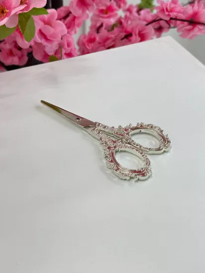 Nakışlı Gümüş Renk Söz Makası